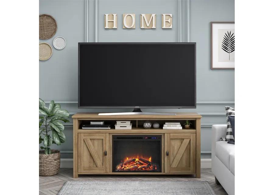 Farmington Electric Fireplace TV Console for TVs up to 60", Natural