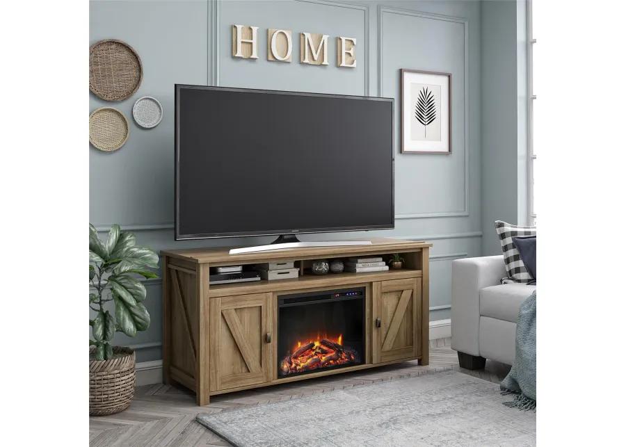 Farmington Electric Fireplace TV Console for TVs up to 60", Natural