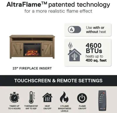 Farmington Electric Fireplace TV Console for TVs up to 60", Natural