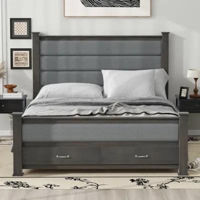 Merax Platform Bed with Upholstered Headboard