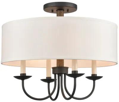 Neville 20'' Wide 4-Light Black Semi Flush Mount