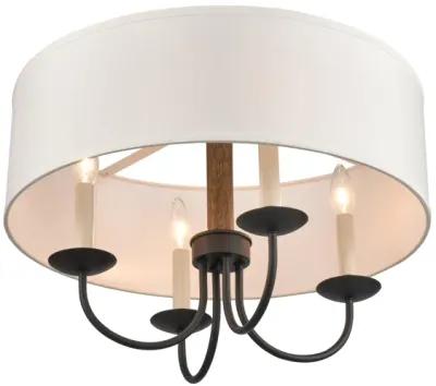 Neville 20'' Wide 4-Light Black Semi Flush Mount