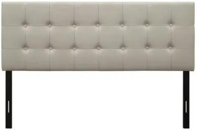 QuikFurn Full size Button-Tufted Headboard in Light Grey Taupe Beige Upholstered Fabric