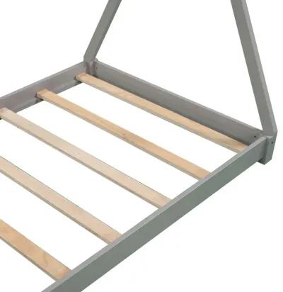 Merax Twin Size House Platform Bed with Triangle tructure