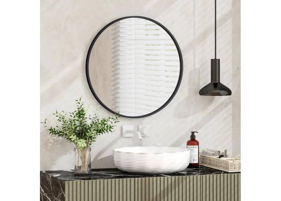 Hivvago 24" Black Circle Bathroom Mirror with Explosion-proof Film