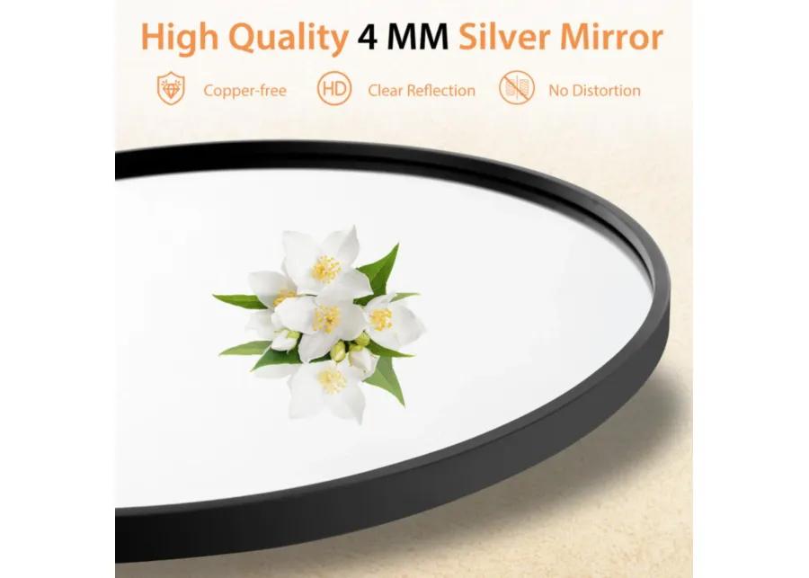 Hivvago 24" Black Circle Bathroom Mirror with Explosion-proof Film