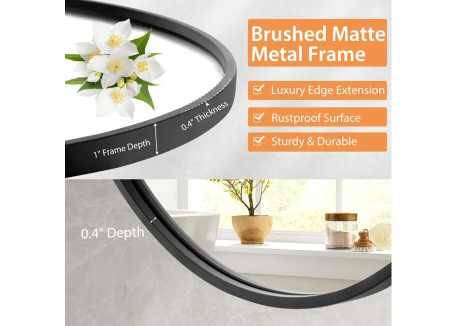 Hivvago 24" Black Circle Bathroom Mirror with Explosion-proof Film