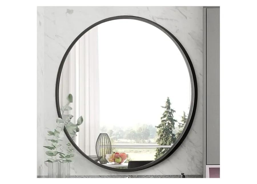 Hivvago 24" Black Circle Bathroom Mirror with Explosion-proof Film