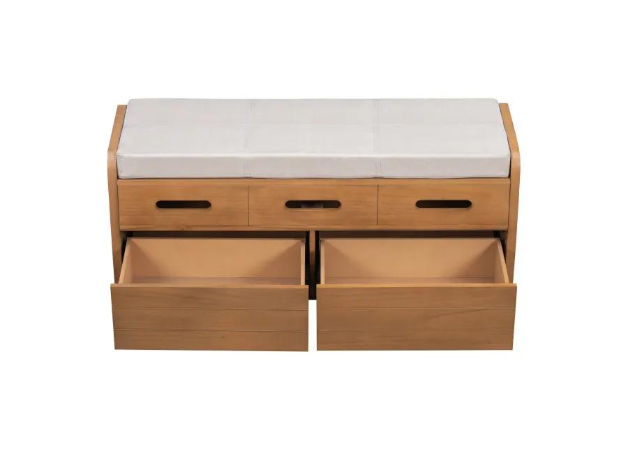 Merax Rustic Storage Bench with 2 Drawers