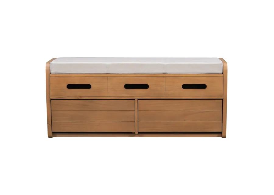 Merax Rustic Storage Bench with 2 Drawers