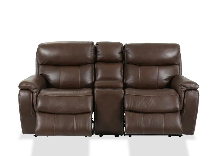 Cheer Leather Power Reclining Loveseat