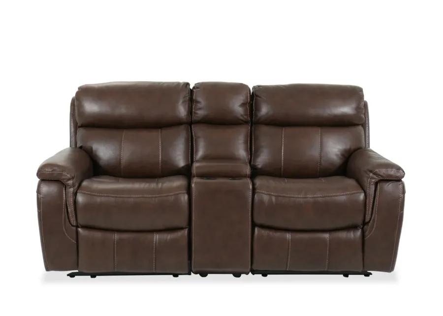 Cheer Leather Power Reclining Loveseat