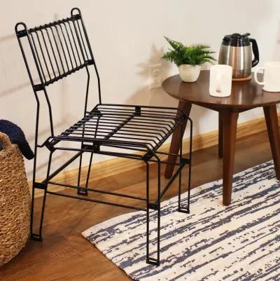 Sunnydaze Indoor/Outdoor Steel Wire Dining Chair - Black