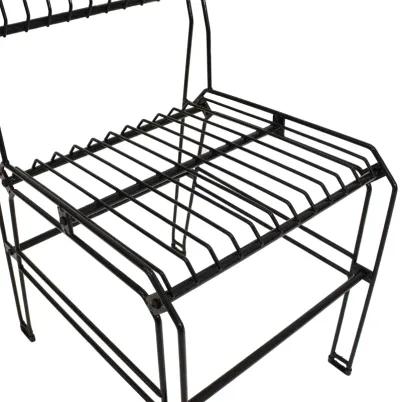 Sunnydaze Indoor/Outdoor Steel Wire Dining Chair - Black