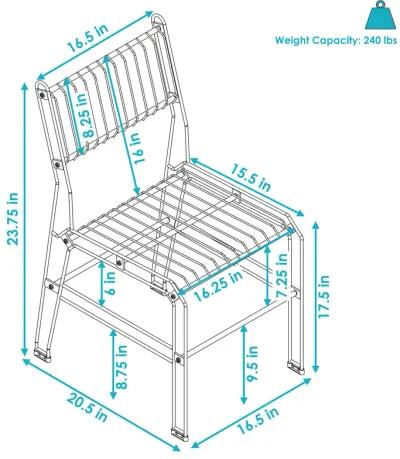 Sunnydaze Indoor/Outdoor Steel Wire Dining Chair - Black