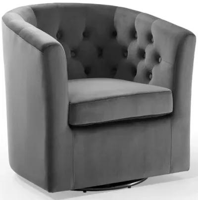 Prospect Tufted Performance Velvet Swivel Armchair