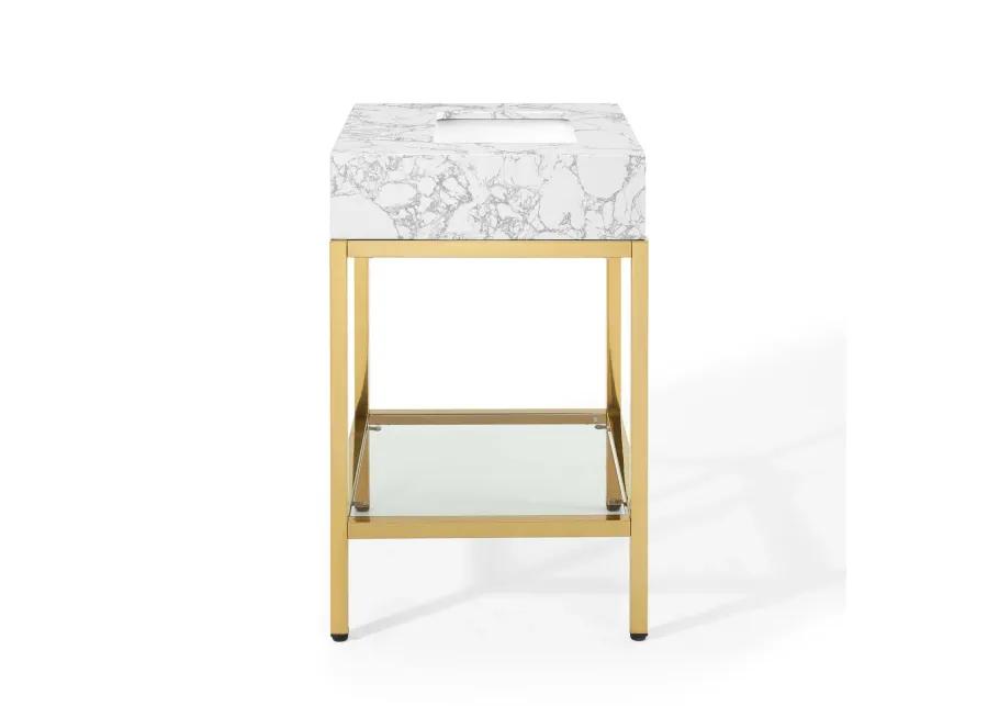 Kingsley 26" Gold Stainless Steel Bathroom Vanity