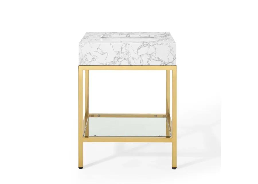 Kingsley 26" Gold Stainless Steel Bathroom Vanity