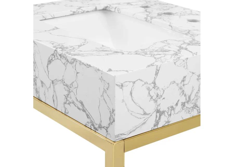 Kingsley 26" Gold Stainless Steel Bathroom Vanity