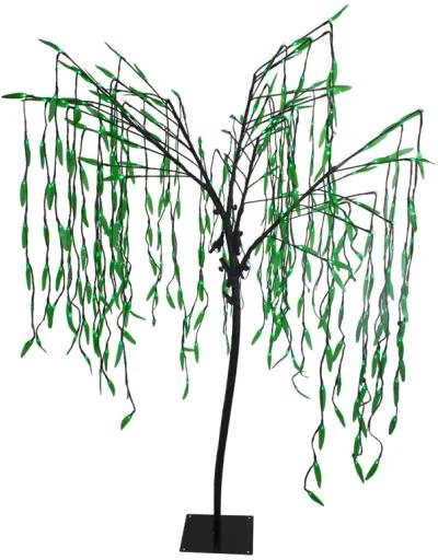 6' Lighted Christmas Willow Tree Outdoor Decoration - Green LED Lights