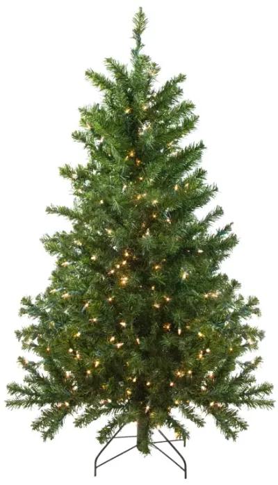 4' Pre-Lit Canadian Pine Medium Artificial Christmas Tree - Clear Lights