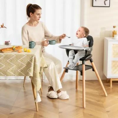 Hivvago 6 in 1 Convertible Highchair with Safety Harness and Removable Tray