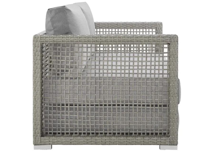 Aura 3 Piece Outdoor Patio Wicker Rattan Set - Gray Gray