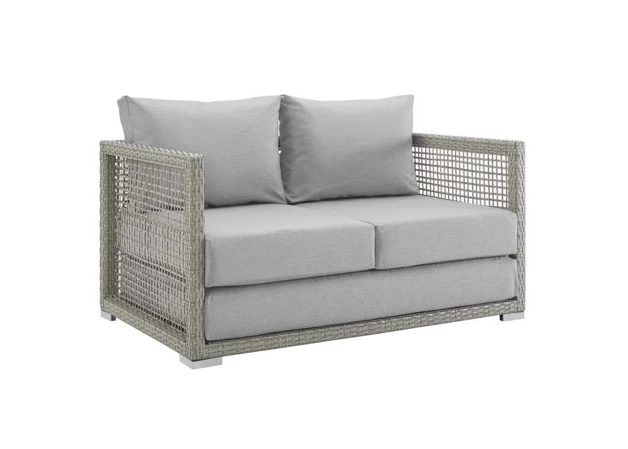 Aura 3 Piece Outdoor Patio Wicker Rattan Set - Gray Gray