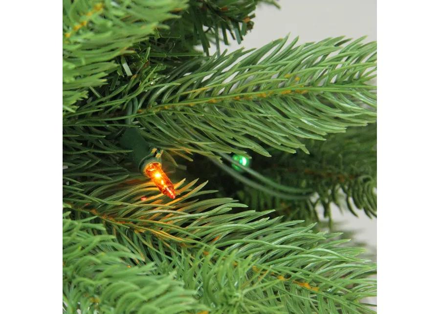 7.5' Pre-Lit Noble Fir Full Artificial Christmas Tree - Multi-Color Lights