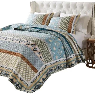 Ello 3pc Full Size Quilt and Pillow Sham Set, Bohemian Print Multicolor