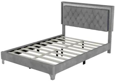 Merax Modern Velvet Platform Bed