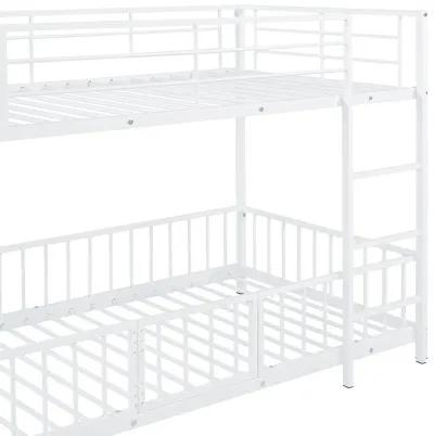 Merax Metal Bunk Bed with Slide and Guardrails