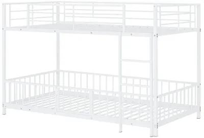 Merax Metal Bunk Bed with Slide and Guardrails