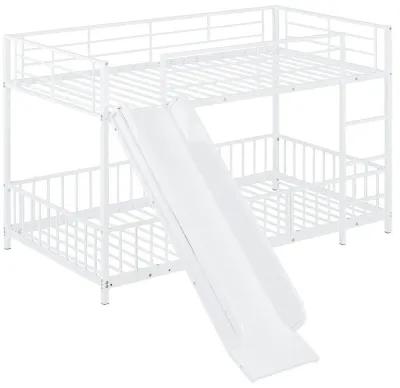 Merax Metal Bunk Bed with Slide and Guardrails