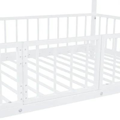 Merax Metal Bunk Bed with Slide and Guardrails