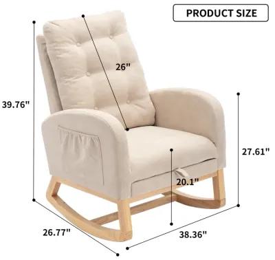 High Back Accent Rocking Chair with Footrest