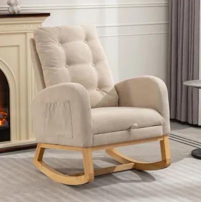 High Back Accent Rocking Chair with Footrest