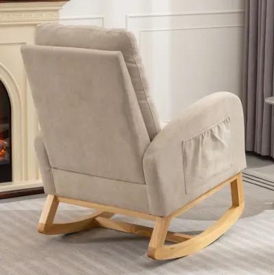 High Back Accent Rocking Chair with Footrest