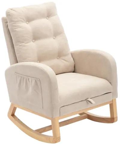 High Back Accent Rocking Chair with Footrest