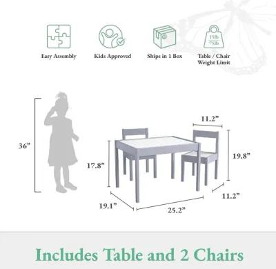 Baby Relax Percy 3-PC Kiddy Table & Chair Set, Gray