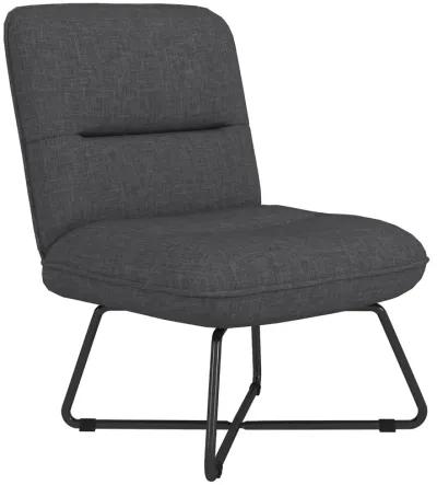 HOMCOM Armless Accent Chair, Upholstered Slipper Chair for Living Room with Crossed Steel Legs, Dark Gray