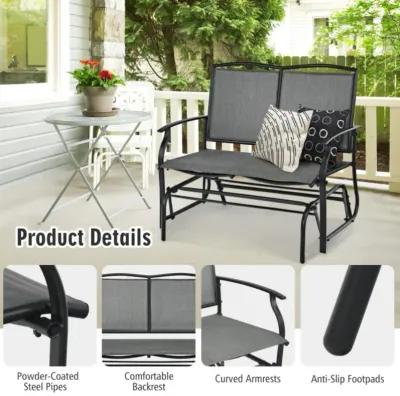 Hivvago Iron Patio Rocking Chair for Outdoor Backyard and Lawn