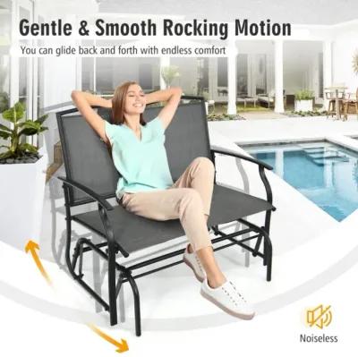 Hivvago Iron Patio Rocking Chair for Outdoor Backyard and Lawn