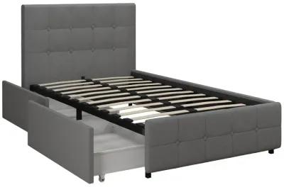 Ryder Gray Linen Upholstered Bed with Storage