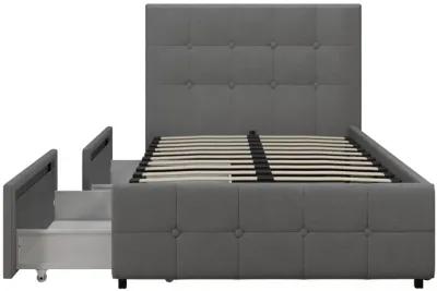 Ryder Gray Linen Upholstered Bed with Storage