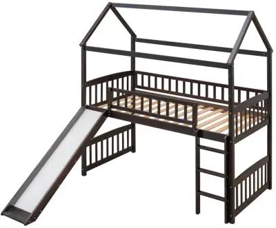 Twin Loft Bed With Slide, House Bed With Slide