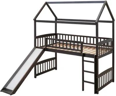 Twin Loft Bed With Slide, House Bed With Slide