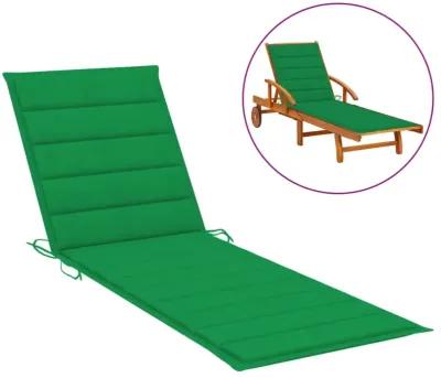 vidaXL Sun Lounger Cushion Green 78.7"x19.7"x1.6" Fabric