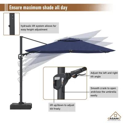 11FT Square Cantilever Patio Umbrella (with Base)