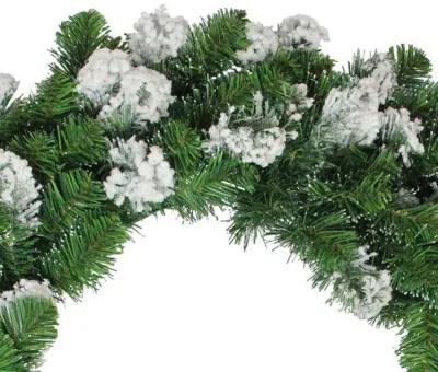 Snowy Flocked Colorado Pine Artificial Christmas Wreath  30-Inch  Unlit